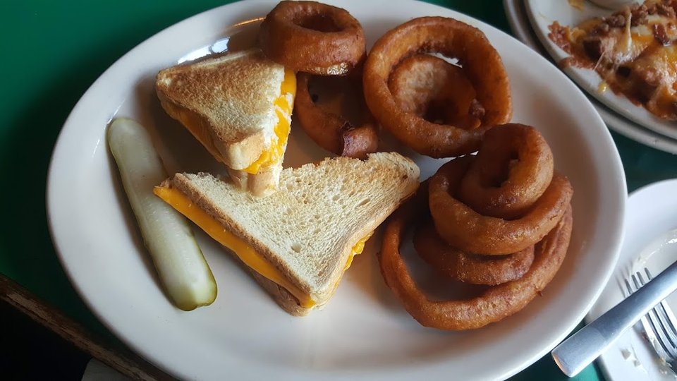 Grilled Cheese and Onion Rings